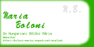 maria boloni business card