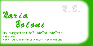 maria boloni business card